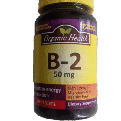 Organic Health Vitamin B2 50mg Natural Energy & Nerve Support Formula
