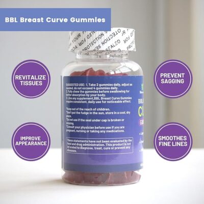 BBL Breast Curve Gummies Natural Curves Enhancement for Women 60 Gummies