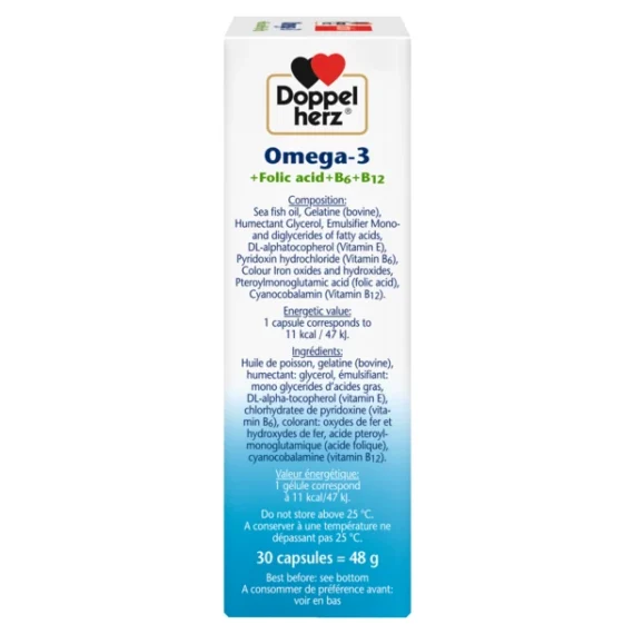 DOPPEL HERZ OMEGA-3 +Folic acid + B6 +B12