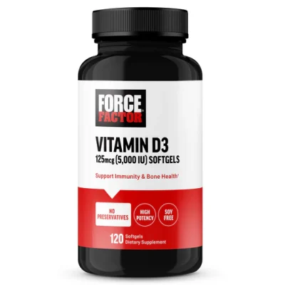 FORCE FACTOR Vitamin D3 120 CAPSULES