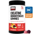 Force Factor Creatine Monohydrate Gummies, NSF Certified, 5g Dose for Men & Women to Support Muscle, Strength, Recovery, Cognitive Health & Memory, Mixed Berry, 150 Gummies