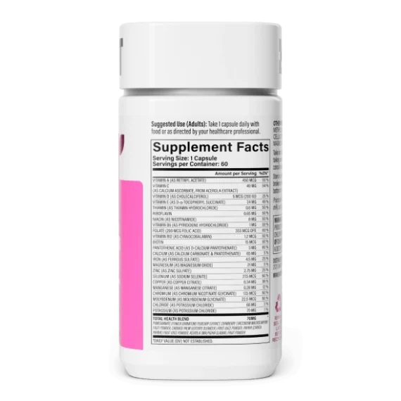 HABIT Women’s Multivitamin, Supports Health & Wellness, Vitamins A-E, Iron, Folate, Zinc, 60 Capsules 04