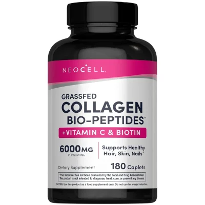 NeoCell Collagen Peptides 180 Tablets Pills Vitamin Biotin Grass Bovine Hair