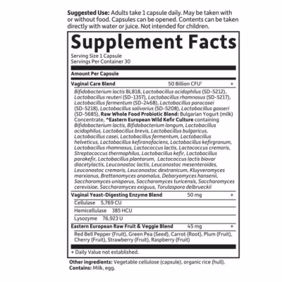 Garden of Life, RAW ROBIOTICS Vaginal Care 50 BILLION 1244