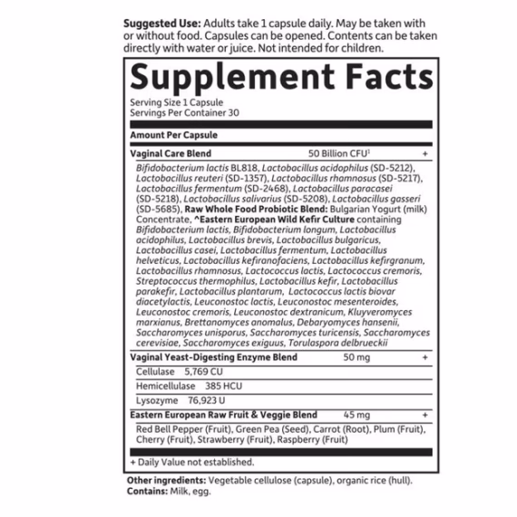 Garden of Life, RAW ROBIOTICS Vaginal Care 50 BILLION 1244