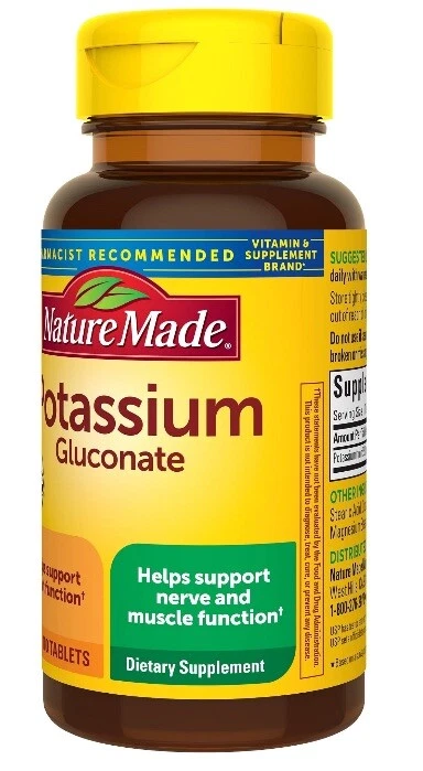 Nature Made Potassium Gluconate 100 TABLETS086